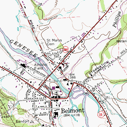Topographic Map of Holy Family Church, NY
