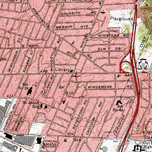 Topographic Map of Holy Name of Mary, NY