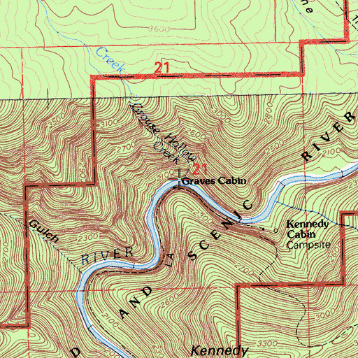 Topographic Map of Grouse Hollow Creek, CA