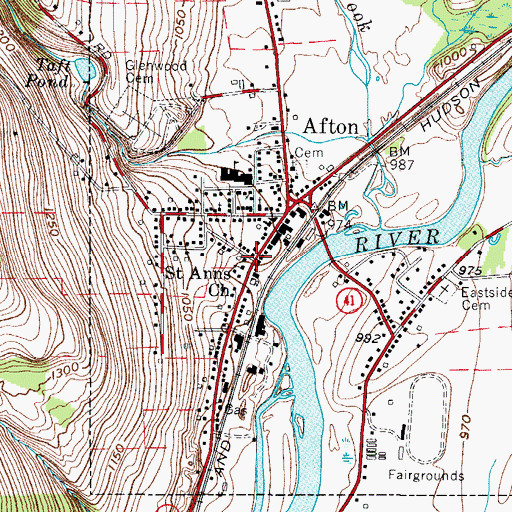 Topographic Map of Hope Congregational Church, NY