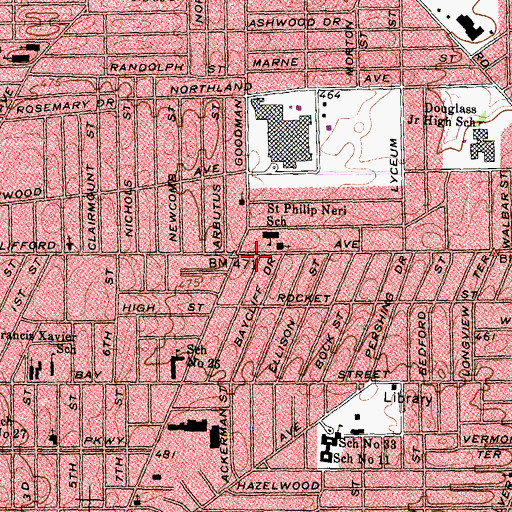 Topographic Map of Iglesia de Cristo Misionera, NY