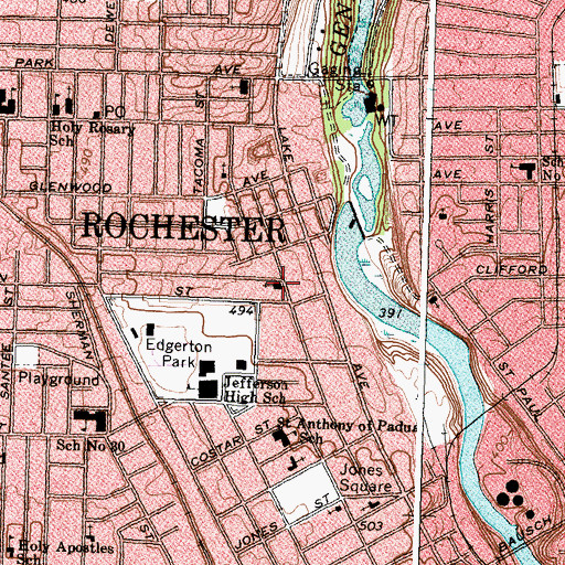 Topographic Map of Iglesia de DIOS Amen, NY