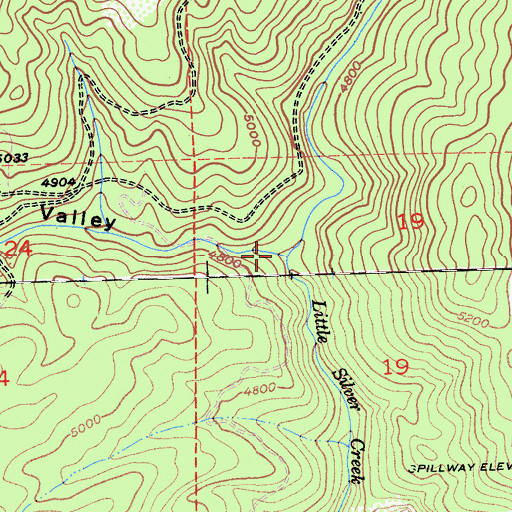 Topographic Map of Hunters Valley, CA