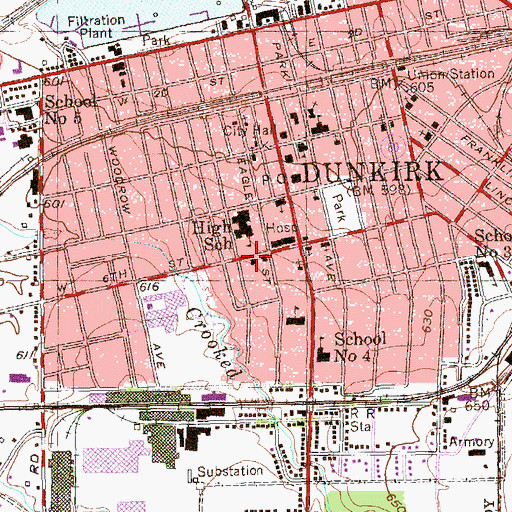 Topographic Map of Iglesia Pentecostal Y Misonera, NY