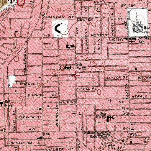 Topographic Map of Iglesias Metodista Unida Emmanuel, NY