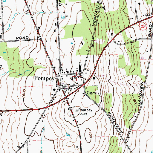 Topographic Map of Immaculate Conception Church, NY
