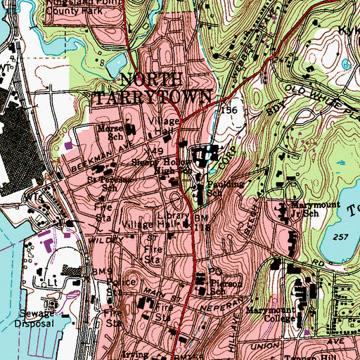 Topographic Map of Immaculate Conception Church, NY