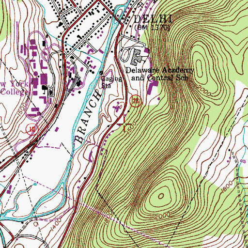 Topographic Map of Immanuel Lutheran Church, NY