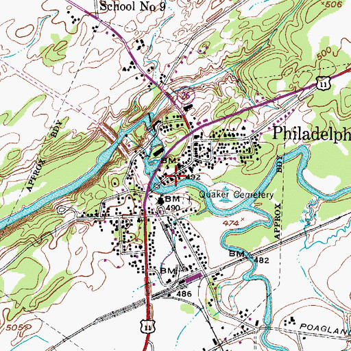 Topographic Map of Indian River Baptist Church, NY