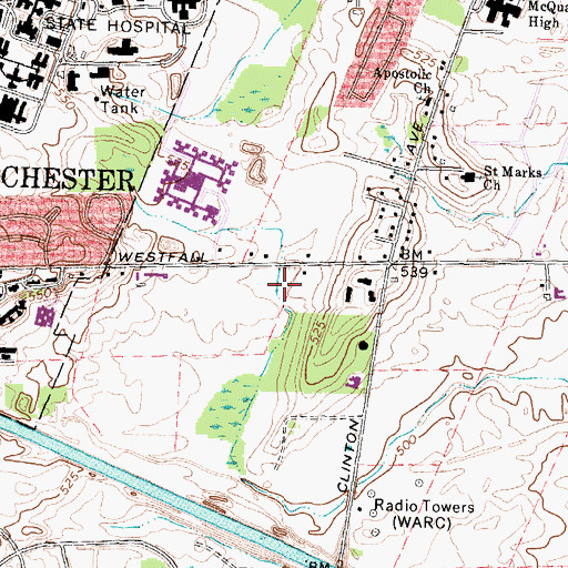 Topographic Map of Islamic Center of Rochester, NY