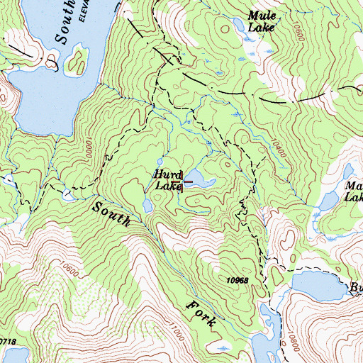 Topographic Map of Hurd Lake, CA