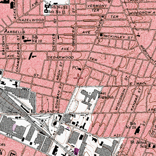 Topographic Map of Islamic Culture Center of Rochester, NY