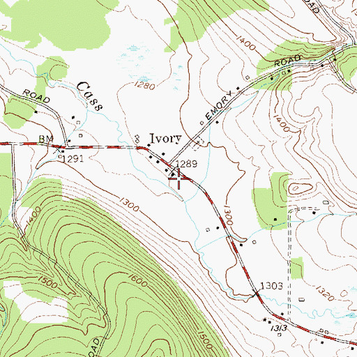 Topographic Map of Ivory Baptist Church, NY
