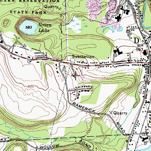 Topographic Map of Jamesville Community Church, NY