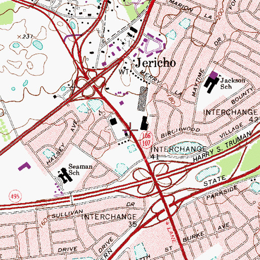 Topographic Map of Jericho Jewish Center, NY
