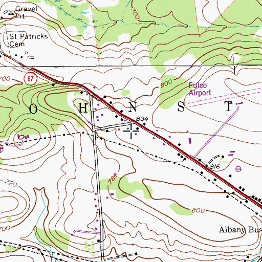 Topographic Map of Johnstown Church of Christ, NY
