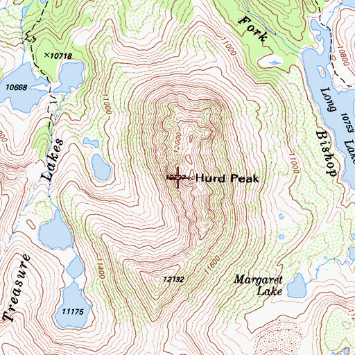 Topographic Map of Hurd Peak, CA