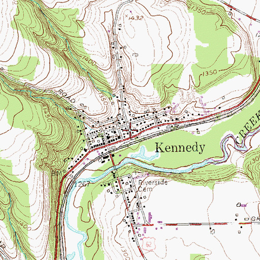 Topographic Map of Kennedy Baptist Church, NY