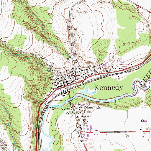 Topographic Map of Kennedy First United Methodist Church, NY