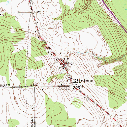 Topographic Map of Kiantone Congregational Church, NY