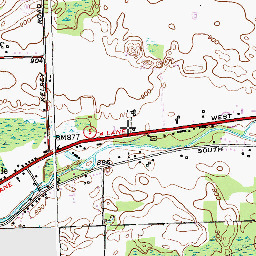 Topographic Map of Kingdom Hall of Jehovahs Witnesses, NY