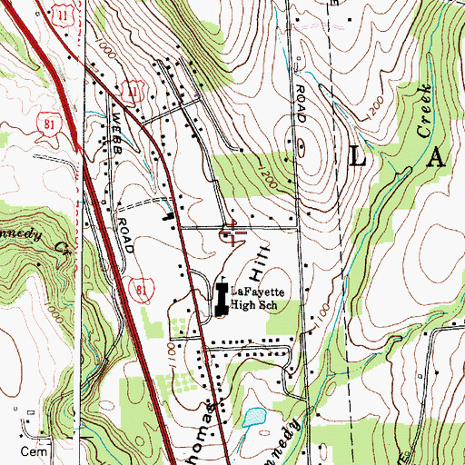 Topographic Map of Kingdom Hall of Jehovahs Witnesses, NY
