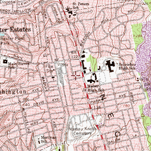 Topographic Map of Kingdom Hall of Jehovahs Witnesses, NY