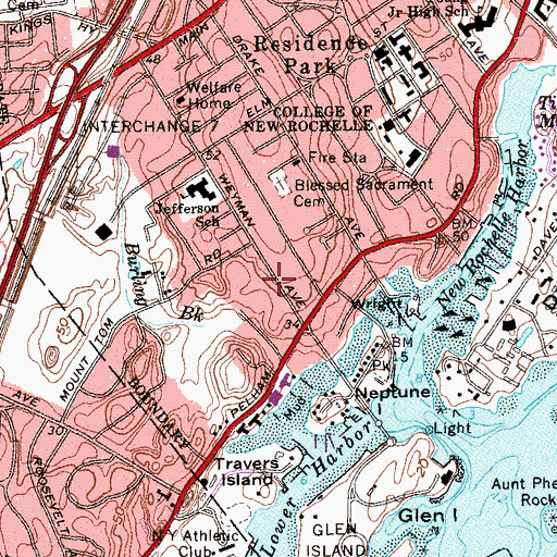 Topographic Map of Kingdom Hall of Jehovahs Witnesses, NY