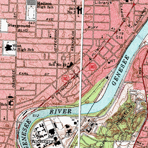 Topographic Map of Kingdom Hall of Jehovahs Witnesses, NY