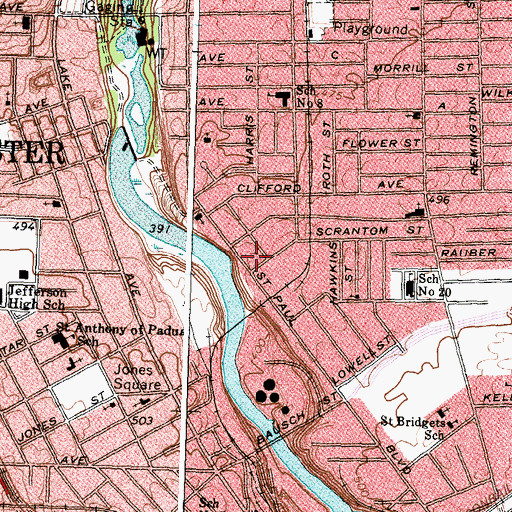 Topographic Map of Kingdom Hall of Jehovahs Witnesses, NY