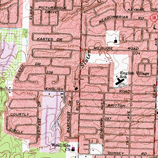 Topographic Map of Kingdom Hall of Jehovahs Witnesses, NY