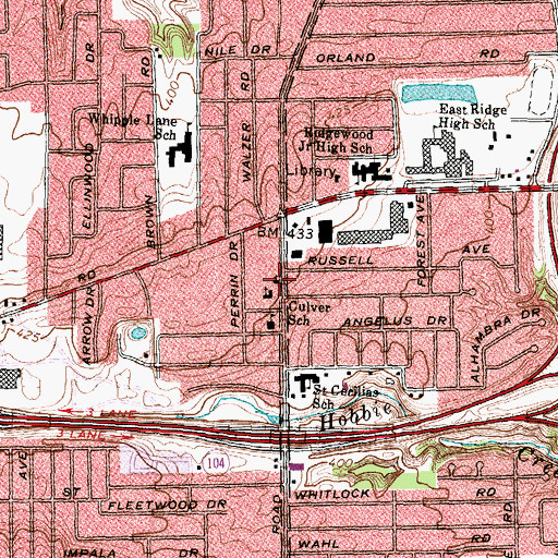 Topographic Map of Kingdom Hall of Jehovahs Witnesses, NY