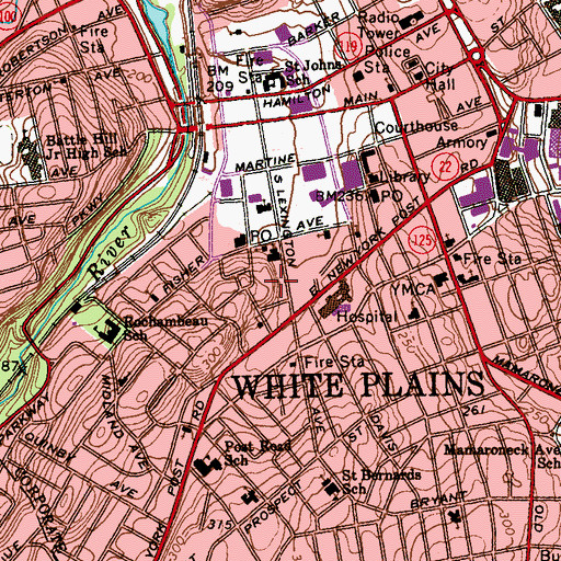 Topographic Map of Kingdom Hall of Jehovahs Witnesses, NY