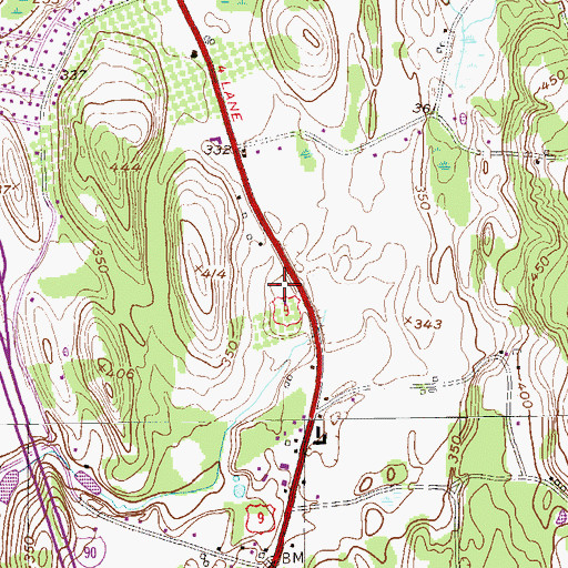 Topographic Map of Kingdom Hall of Jehovahs Witnesses, NY