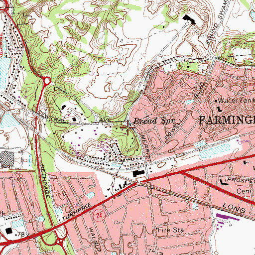 Topographic Map of Kingdom Hall of Jehovahs Witnesses, NY