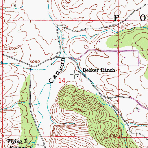 Topographic Map of Becker Ranch, AZ