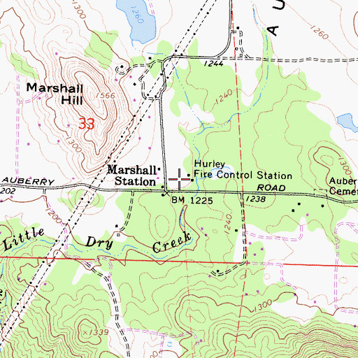 Topographic Map of Hurley Fire Control Station, CA