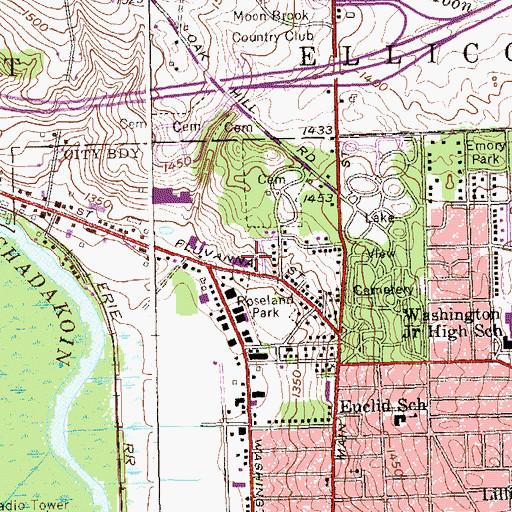 Topographic Map of Kingdom Hall of Jehovahs Witnesses, NY