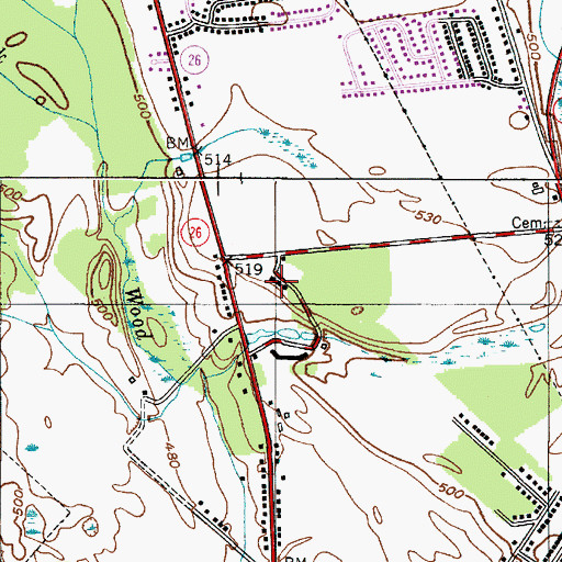 Topographic Map of Kingdom Hall of Jehovahs Witnesses, NY