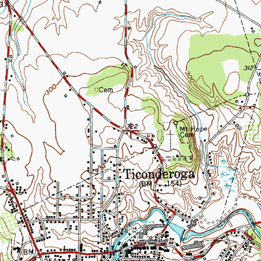 Topographic Map of Kingdom Hall of Jehovahs Witnesses, NY