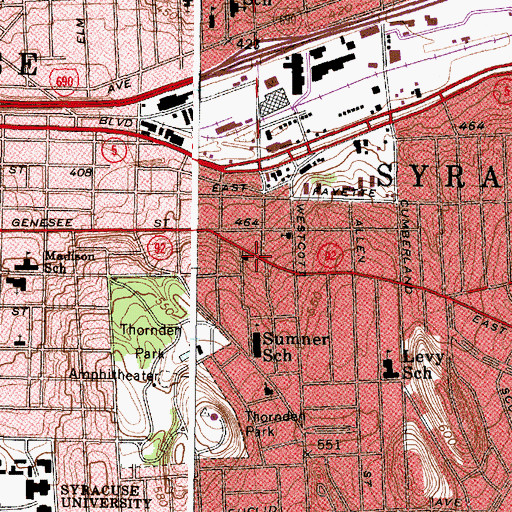 Topographic Map of Korean Church of Syracuse, NY