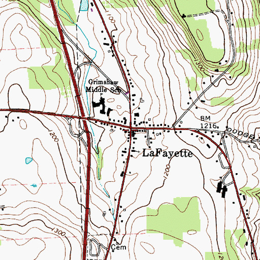 Topographic Map of LaFayette Presbyterian Church, NY