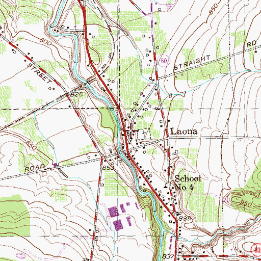Topographic Map of Laona United Methodist Church, NY