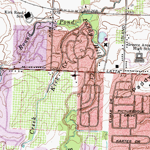 Topographic Map of Latta Road Baptist Church, NY