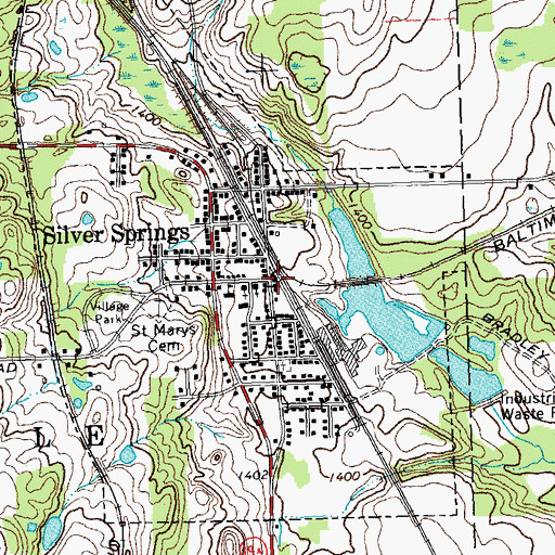 Topographic Map of Letchworth New Life Fellowship, NY