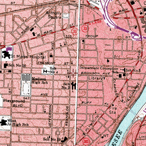 Topographic Map of Liberty Temple Church of God, NY