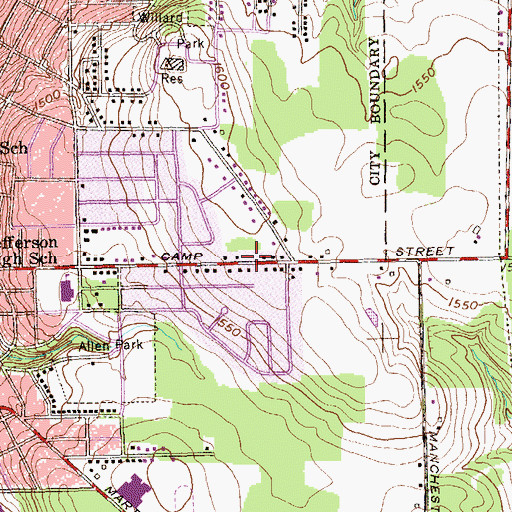 Topographic Map of Lighthouse Baptist Church, NY