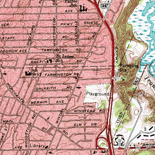 Topographic Map of Lighthouse Bible Baptist Church, NY