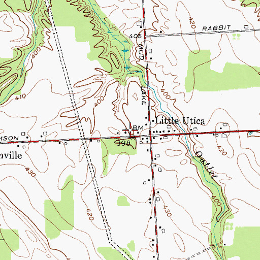 Topographic Map of Little Utica Methodist Church, NY