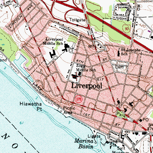 Topographic Map of Liverpool Community Church, NY